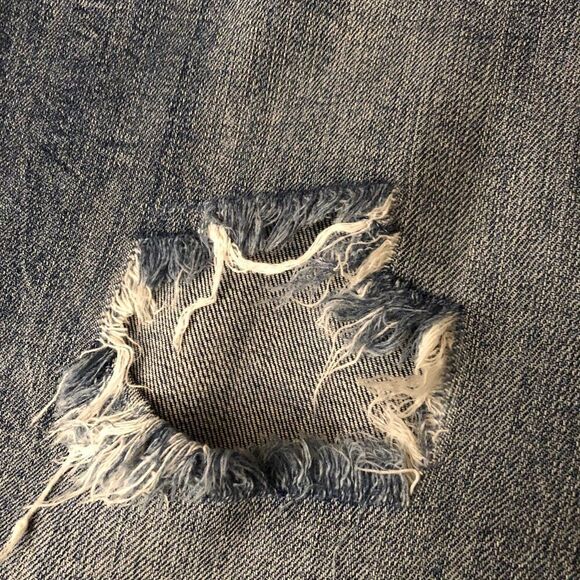 90s Style Torn Bermuda Ava & Viv Jean Shorts Cuffed Raw Hem - Picture 4 of 7